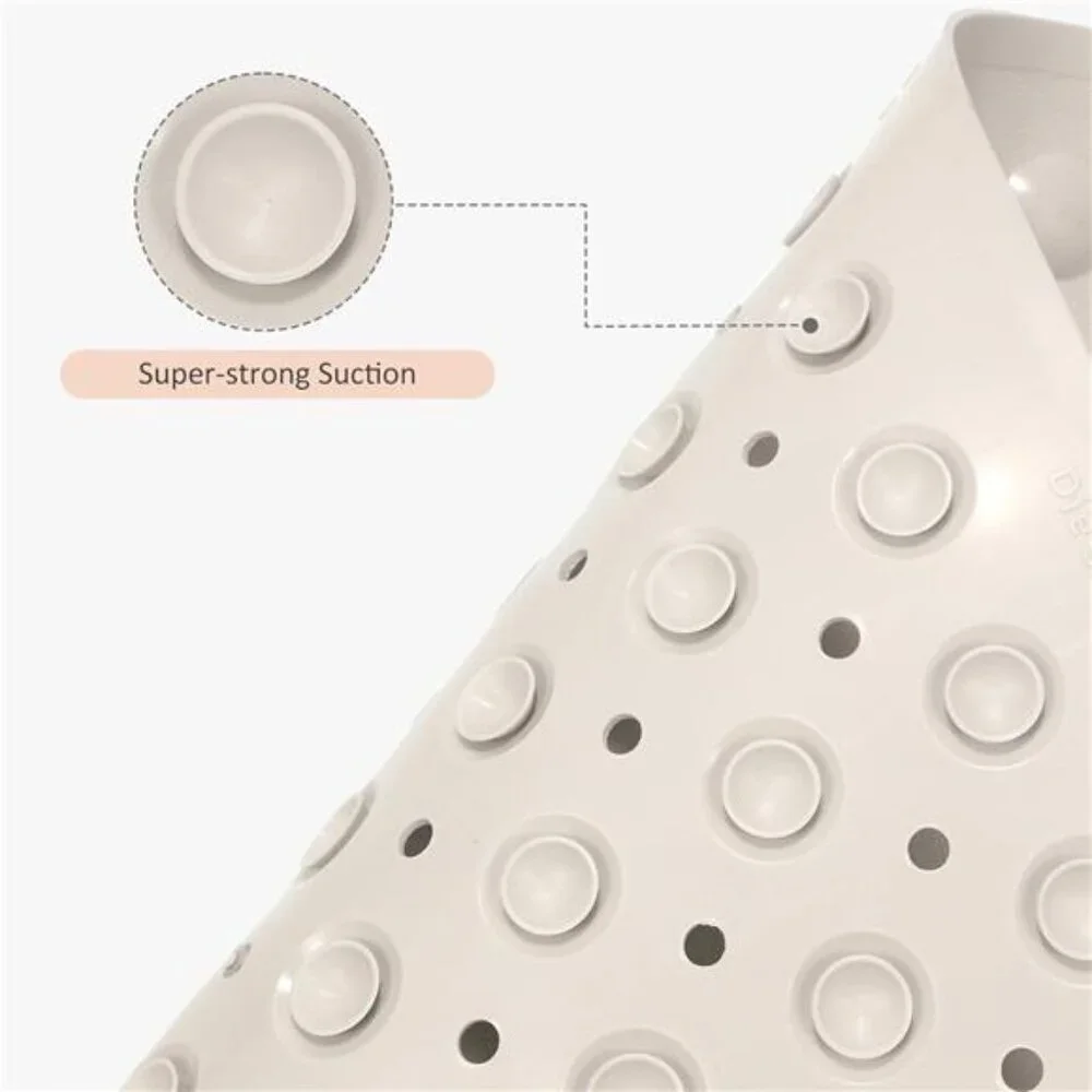 Non Slip Bathtub Shower Mat With Suction Cups Drain Holes Bathroom Safety Mat